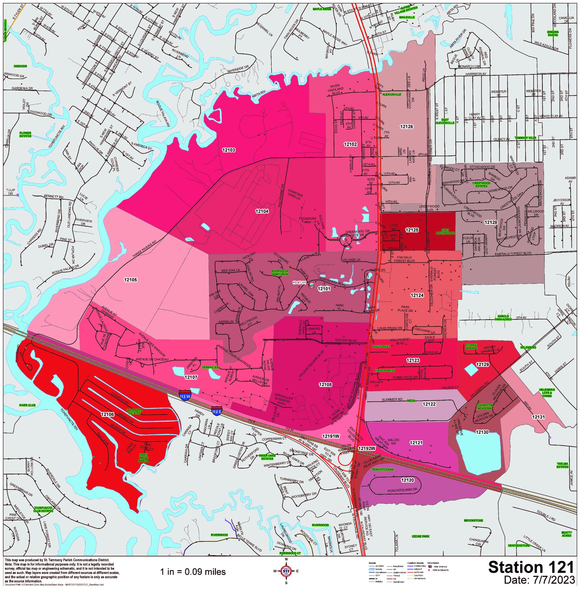 Fire District 12 Station 121 area map (opens PDF)